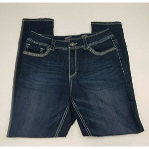 Seven7 Women Slimming Skinny Blue Jeans Size 10/12 Thick Stitch Stretch